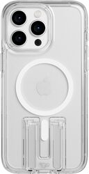 Tech21 Evo Crystal Kick for iPhone 15 Pro Max Case Cover MagSafe compatible (16 Feet Drop Protection) Built-in Kickstand - White